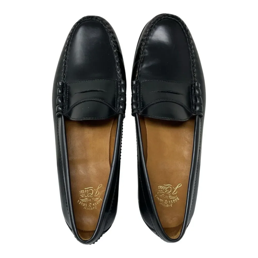 J Crew Camden Penny Loafers Mens 10.5 Black Leather Career Wedding Shoes AV166